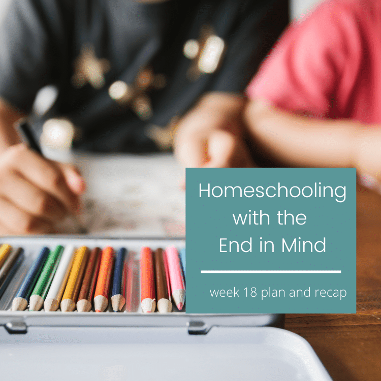 Homeschooling With The End In Mind {week 18 lesson plan & recap}
